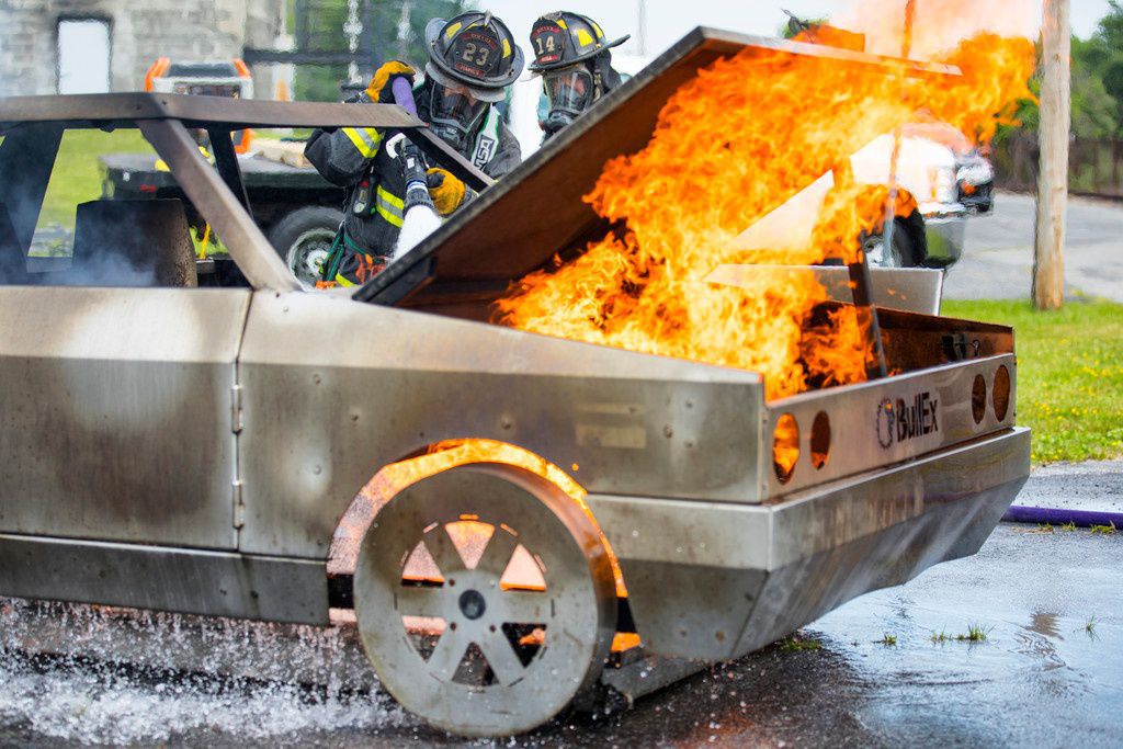 sans couture modèle de Feu combattant voiture avec ours Feu