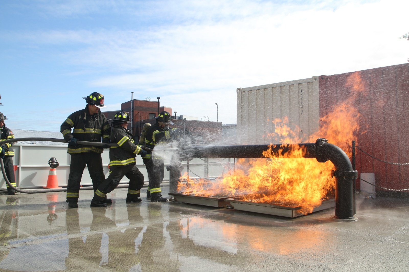 * Containerized-fire-training-structures